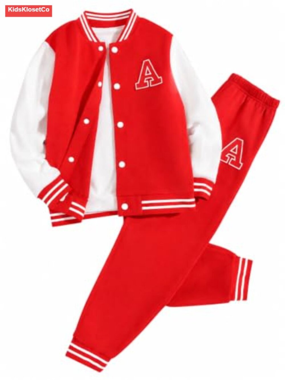 Boys Color Block Button Down Shirt and Jogger Pants Sweatsuit Set